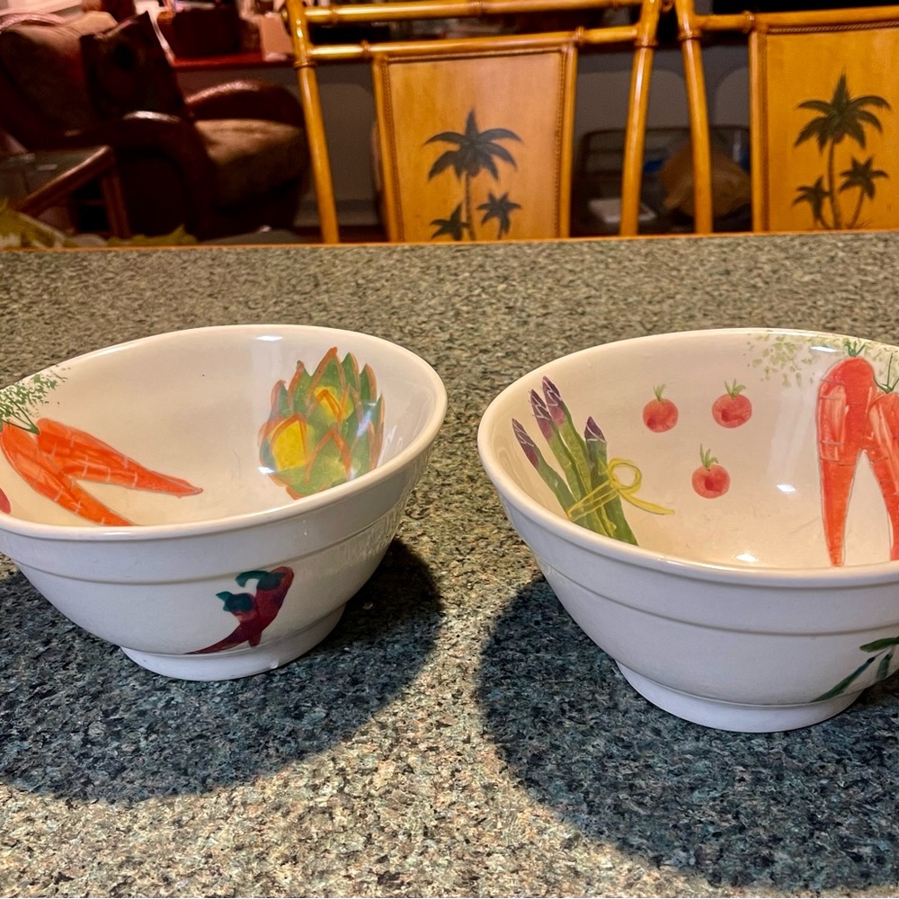 Rare Vintage Hartstone Farmers Market 7 1/2” Mixing/ Serving Bowls 1 left .